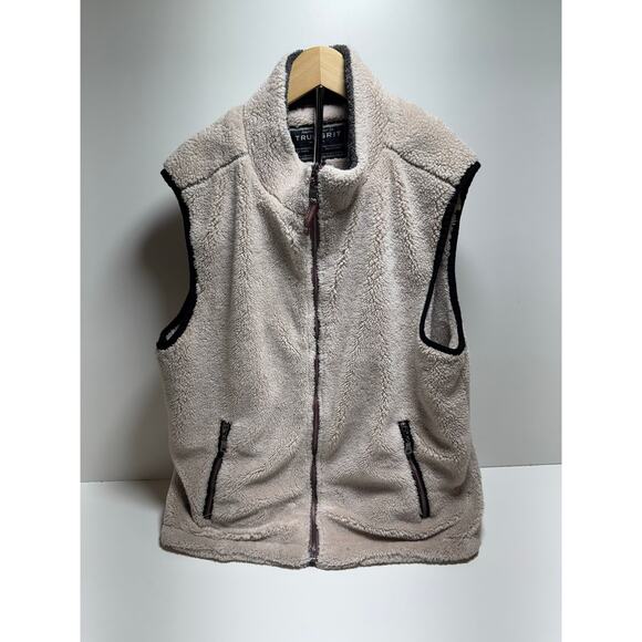 Vintage Men’s True Grit Vest Sz Large Sherpa American Outdoor Gorpcore Gray - Picture 1 of 9